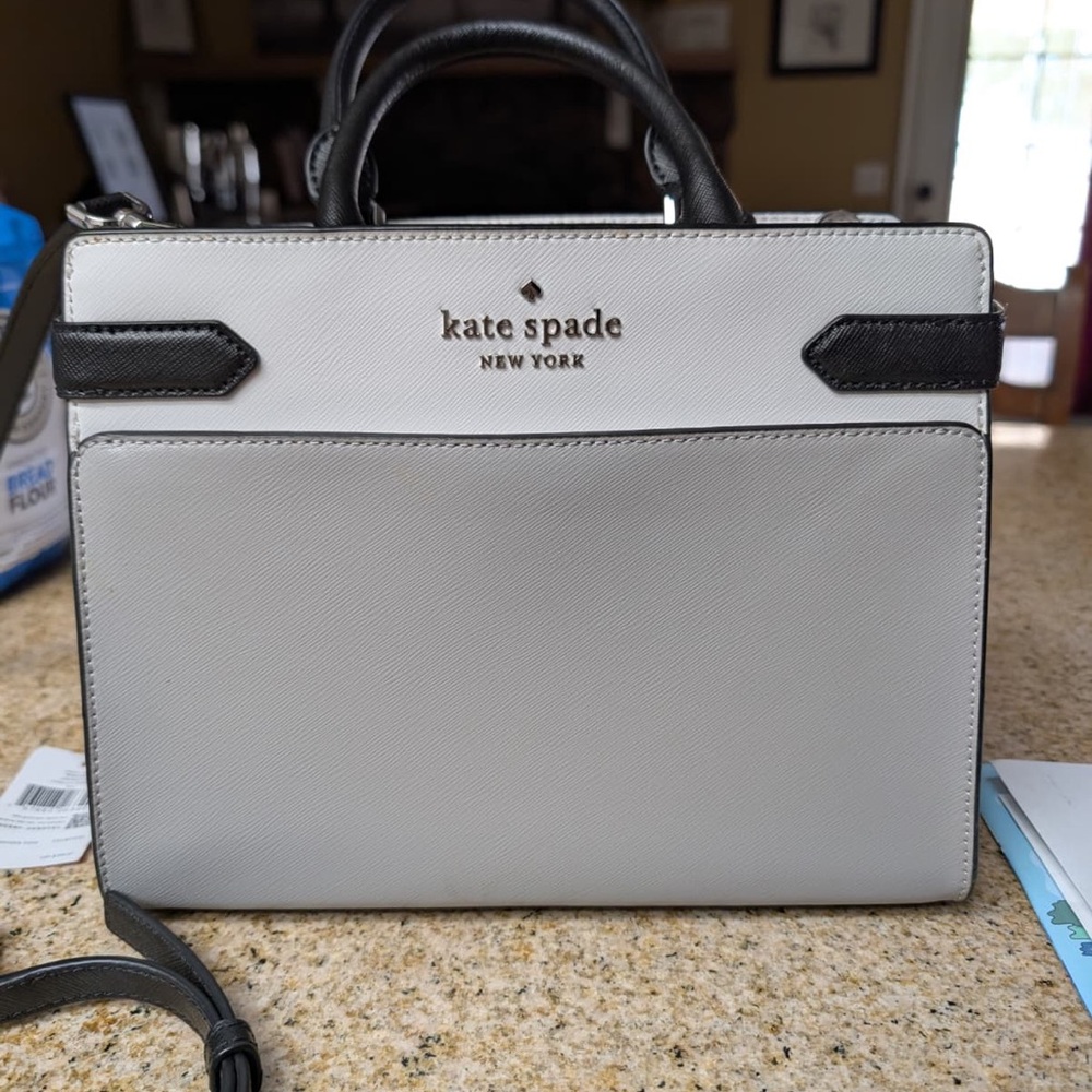 Kate Spade white and grey satchel.